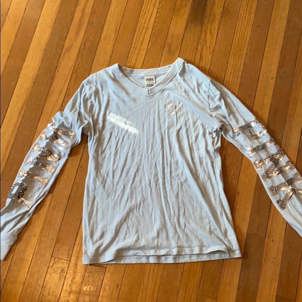 Pink Victoria’s Secret love sleeve t-shirt